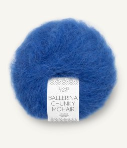 Ballerina Chunky Mohair färg 5845 Dazzling Blue sandnes garn handarbetsboden örebro tjock fluffig mohair garn
