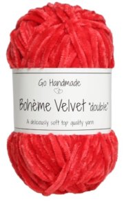 Bohème Velvet double färg 17639 Warm Red sammetsgarn velvet garn velour garn amigurumi handarbetsboden i örebro