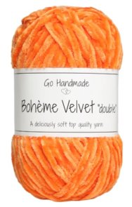 Bohème Velvet double färg 17670 Orange sammetsgarn velour garn velvet garn handarbetsboden i örebro