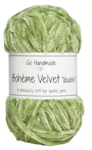 Bohème Velvet double färg 17672 Peridot Green sammets garn velour garn velvet garn gosedjur babyfilt amigurumi handarbetsboden i