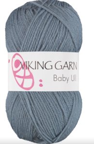 Baby Ull färg 0393 dimjeansblå viking garn mjuk merinoull till babyn handarbetsboden örebro garnbutik