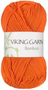 Bamboo färg 0652 orange viking garn mjukt bomulls bambu garn handarbetsboden örebro