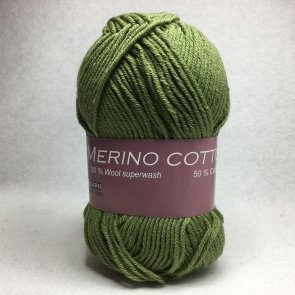 Merino Cotton färg 0422 mossgrön hjertegarn bomull ull garn